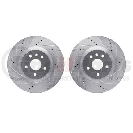 Dynamic Friction Company 7002-45011 Brake Rotors - Drilled & Slotted - Silver