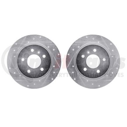 Dynamic Friction Company 7002-45021 Brake Rotors - Drilled & Slotted - Silver