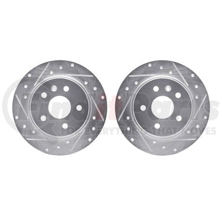 Dynamic Friction Company 7002-45017 Brake Rotors - Drilled & Slotted - Silver