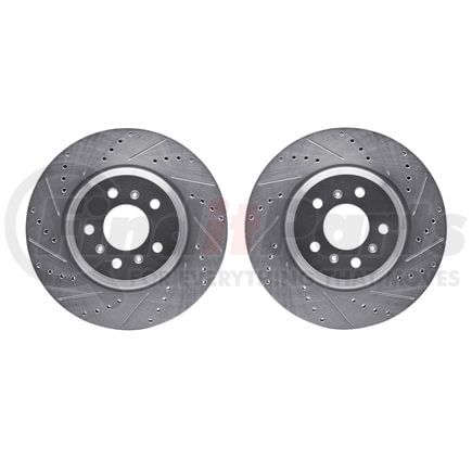 Dynamic Friction Company 7002-46000 Brake Rotors - Drilled & Slotted - Silver