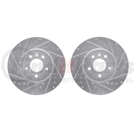 Dynamic Friction Company 7002-46001 Brake Rotors - Drilled & Slotted - Silver