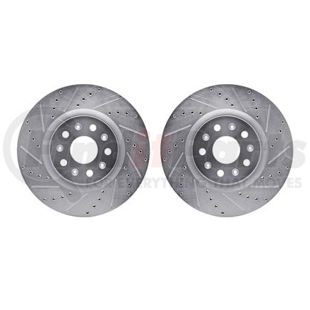 Dynamic Friction Company 7002-46011 Brake Rotors - Drilled & Slotted - Silver