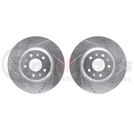 Dynamic Friction Company 7002-46015 Brake Rotors - Drilled & Slotted - Silver