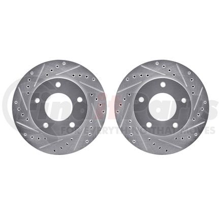 Dynamic Friction Company 7002-46022 Brake Rotors - Drilled & Slotted - Silver
