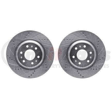 Dynamic Friction Company 7002-46023 Brake Rotors - Drilled & Slotted - Silver
