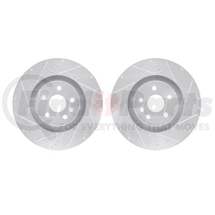 Dynamic Friction Company 7002-46018 Brake Rotors - Drilled & Slotted - Silver