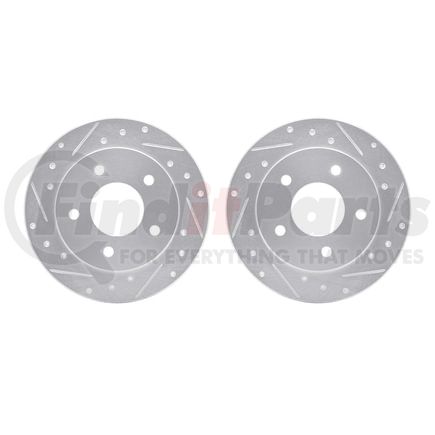 Dynamic Friction Company 7002-46030 Brake Rotors - Drilled & Slotted - Silver