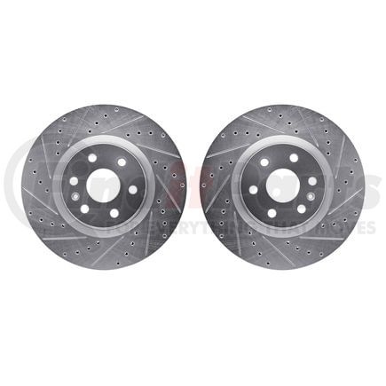Dynamic Friction Company 7002-46024 Brake Rotors - Drilled & Slotted - Silver
