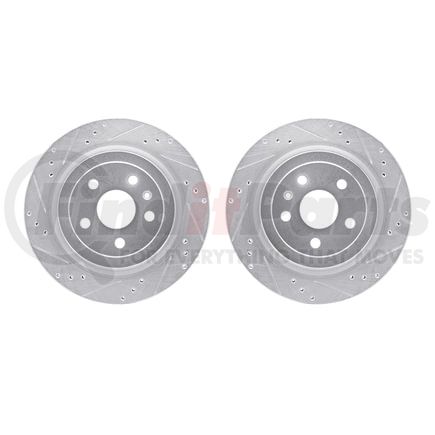 Dynamic Friction Company 7002-46039 Brake Rotors - Drilled & Slotted - Silver