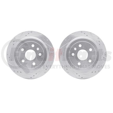Dynamic Friction Company 7002-46038 Brake Rotors - Drilled & Slotted - Silver