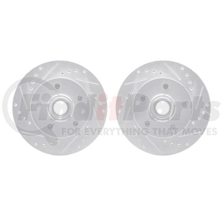 Dynamic Friction Company 7002-47000 Brake Rotors - Drilled & Slotted - Silver