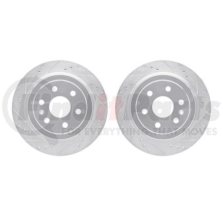 Dynamic Friction Company 7002-46042 Brake Rotors - Drilled & Slotted - Silver