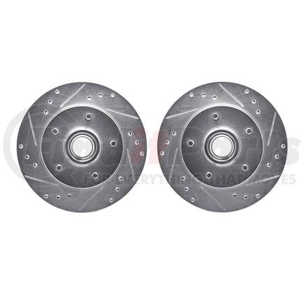 Dynamic Friction Company 7002-47004 Brake Rotors - Drilled & Slotted - Silver