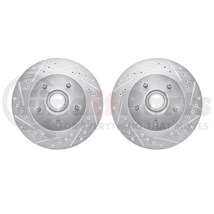 Dynamic Friction Company 7002-47002 Brake Rotors - Drilled & Slotted - Silver