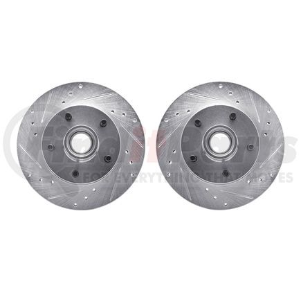 Dynamic Friction Company 7002-47009 Brake Rotors - Drilled & Slotted - Silver