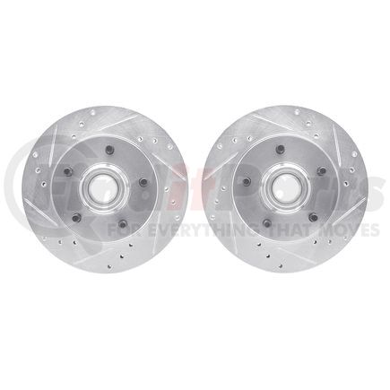 Dynamic Friction Company 7002-47010 Brake Rotors - Drilled & Slotted - Silver