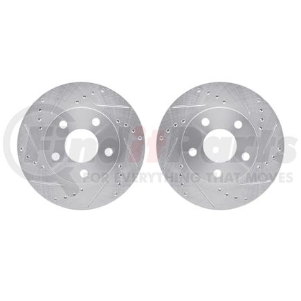 Dynamic Friction Company 7002-47008 Brake Rotors - Drilled & Slotted - Silver