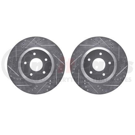 Dynamic Friction Company 7002-47033 Brake Rotors - Drilled & Slotted - Silver