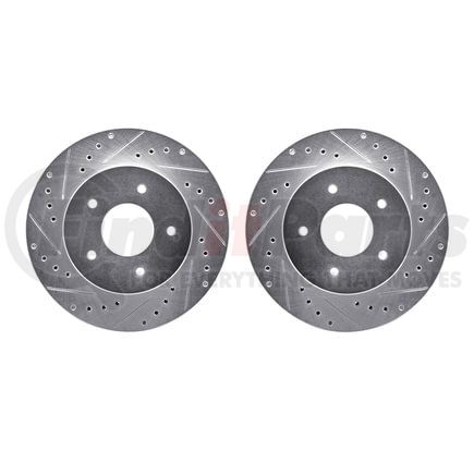 Dynamic Friction Company 7002-47030 Brake Rotors - Drilled & Slotted - Silver