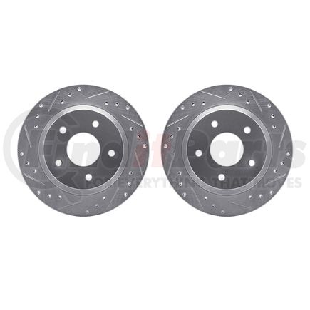 Dynamic Friction Company 7002-47031 Brake Rotors - Drilled & Slotted - Silver