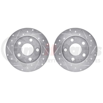 Dynamic Friction Company 7002-47048 Brake Rotors - Drilled & Slotted - Silver