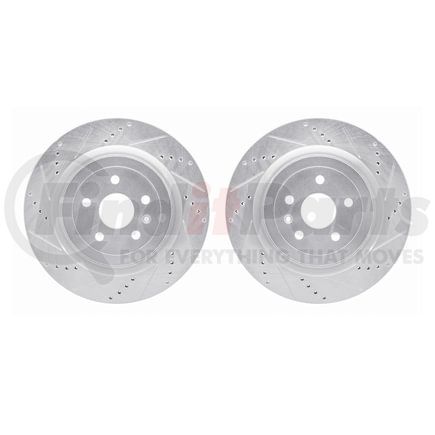 Dynamic Friction Company 7002-47053 Brake Rotors - Drilled & Slotted - Silver