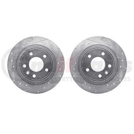 Dynamic Friction Company 7002-47049 Brake Rotors - Drilled & Slotted - Silver