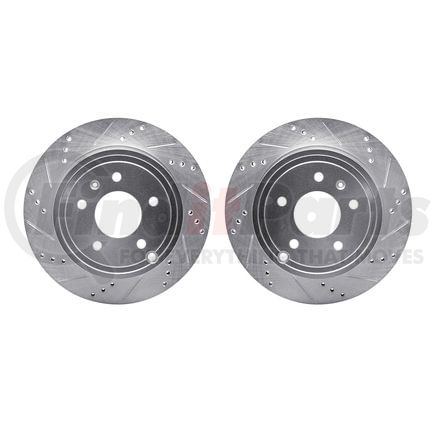 Dynamic Friction Company 7002-47058 Brake Rotors - Drilled & Slotted - Silver