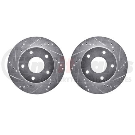 Dynamic Friction Company 7002-48005 Brake Rotors - Drilled & Slotted - Silver