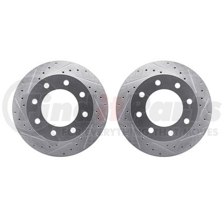Dynamic Friction Company 7002-48006 Brake Rotors - Drilled & Slotted - Silver