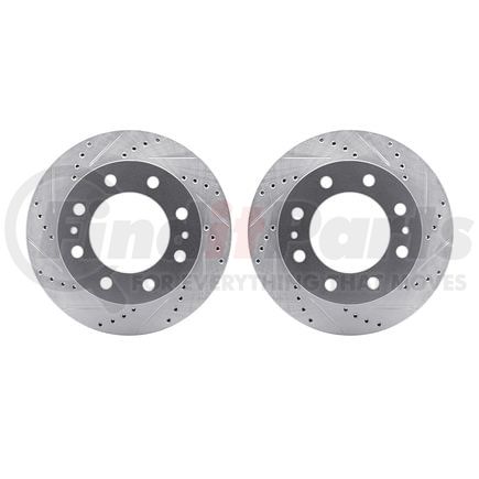 Dynamic Friction Company 7002-48012 Brake Rotors - Drilled & Slotted - Silver