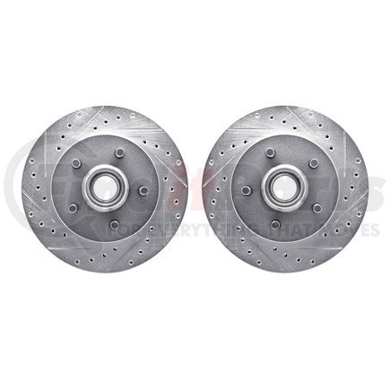 Dynamic Friction Company 7002-48017 Brake Rotors - Drilled & Slotted - Silver
