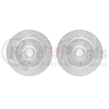 Dynamic Friction Company 7002-48013 Brake Rotors - Drilled & Slotted - Silver