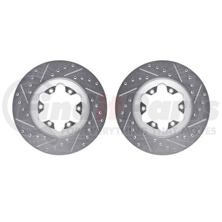 Dynamic Friction Company 7002-48032 Brake Rotors - Drilled & Slotted - Silver
