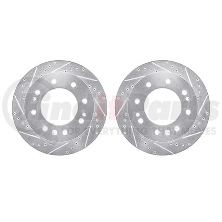 Dynamic Friction Company 7002-48047 Brake Rotors - Drilled & Slotted - Silver