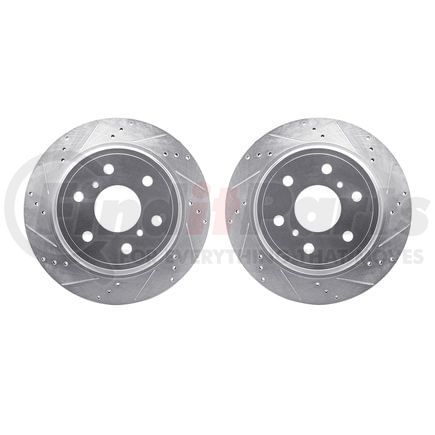 Dynamic Friction Company 7002-48056 Brake Rotors - Drilled & Slotted - Silver