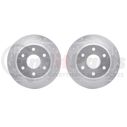 Dynamic Friction Company 7002-48057 Brake Rotors - Drilled & Slotted - Silver