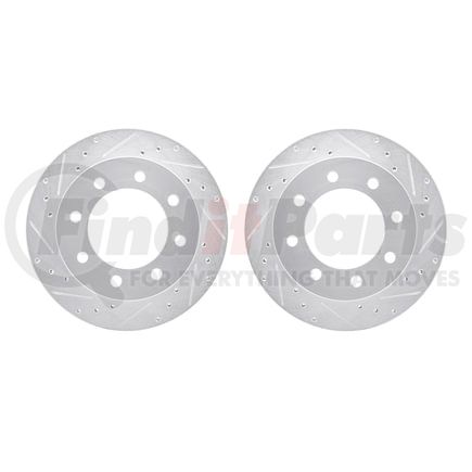 Dynamic Friction Company 7002-48059 Brake Rotors - Drilled & Slotted - Silver