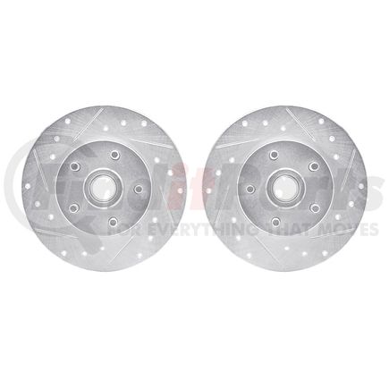 Dynamic Friction Company 7002-52005 Brake Rotors - Drilled & Slotted - Silver