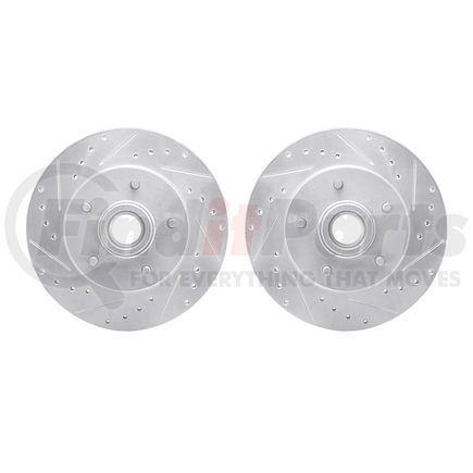 Dynamic Friction Company 7002-51000 Brake Rotors - Drilled & Slotted - Silver