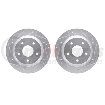 Dynamic Friction Company 7002-52019 Brake Rotors - Drilled & Slotted - Silver