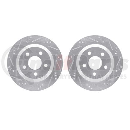 Dynamic Friction Company 7002-52020 Brake Rotors - Drilled & Slotted - Silver