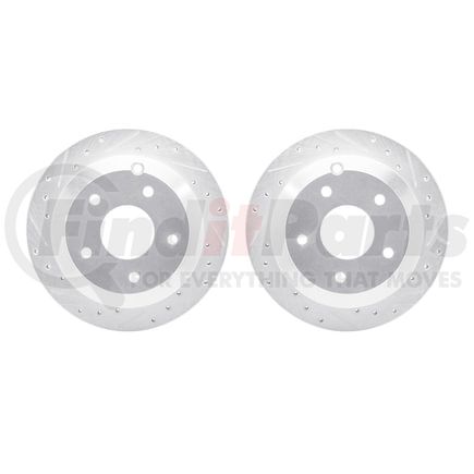 Dynamic Friction Company 7002-52029 Brake Rotors - Drilled & Slotted - Silver