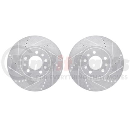 Dynamic Friction Company 7002-53002 Brake Rotors - Drilled & Slotted - Silver