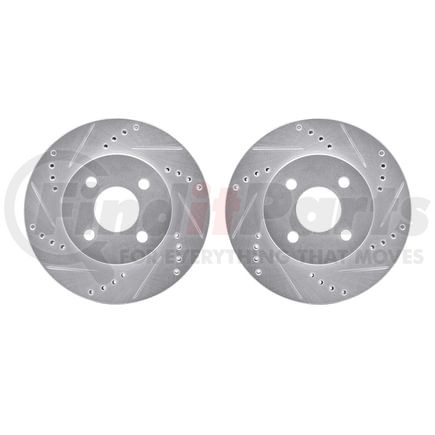 Dynamic Friction Company 7002-53001 Brake Rotors - Drilled & Slotted - Silver