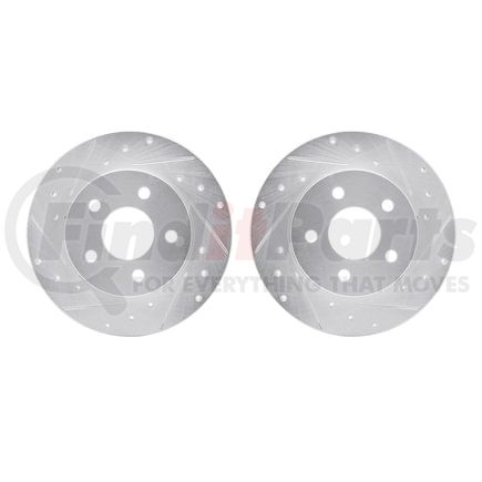 Dynamic Friction Company 7002-53005 Brake Rotors - Drilled & Slotted - Silver