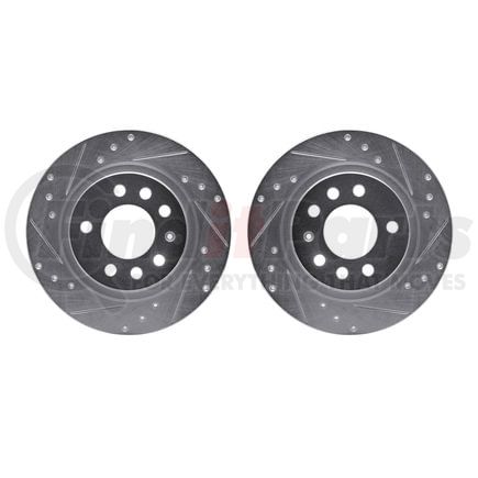 Dynamic Friction Company 7002-53006 Brake Rotors - Drilled & Slotted - Silver