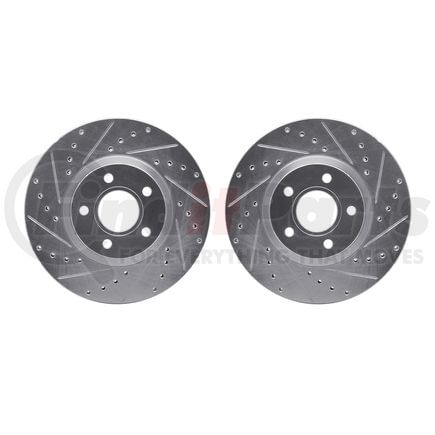 Dynamic Friction Company 7002-54017 Brake Rotors - Drilled & Slotted - Silver