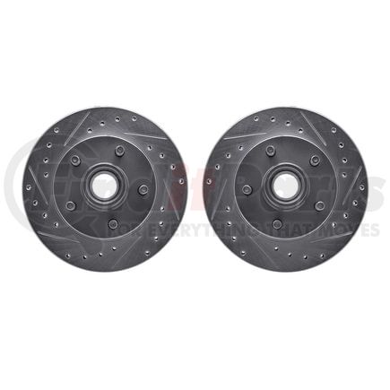 Dynamic Friction Company 7002-54015 Brake Rotors - Drilled & Slotted - Silver