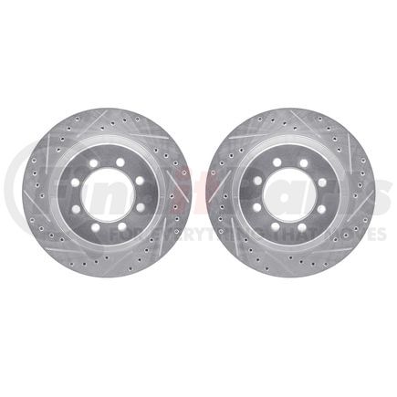 Dynamic Friction Company 7002-54041 Brake Rotors - Drilled & Slotted - Silver